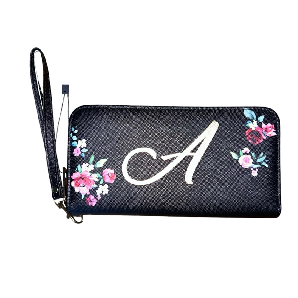Letter A Wallet With Floral Decor